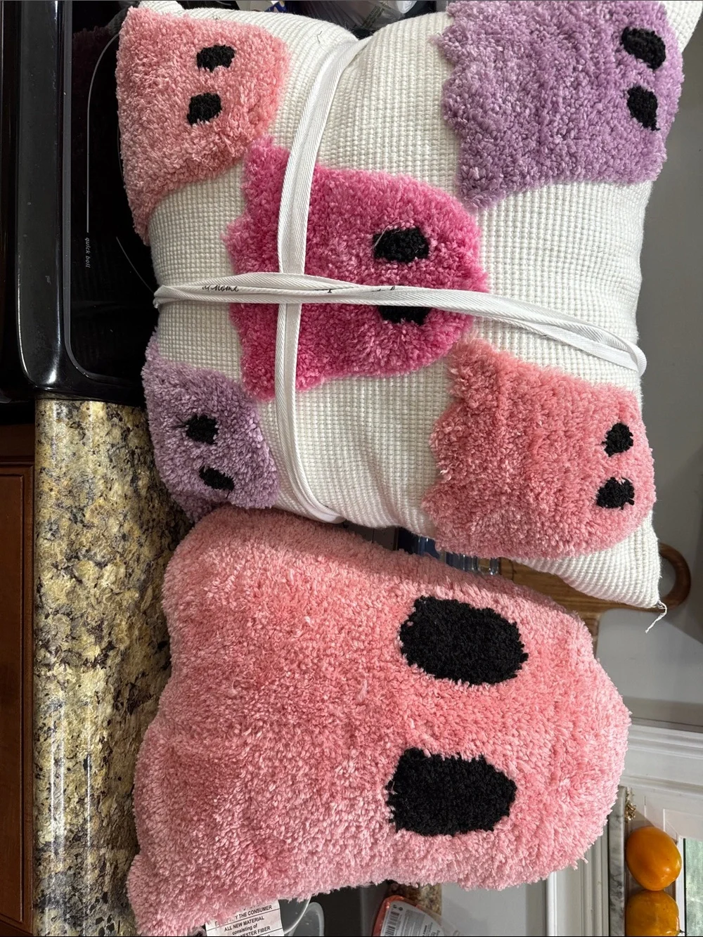 Cupcakes and Cashmere Pink & Lavender Cute Ghost Throw Pillow Duo